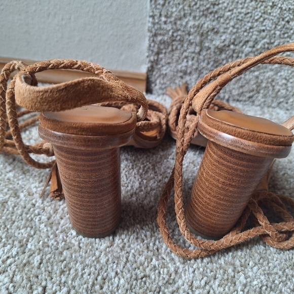 Joies Banji Braided Suede Leather Ankle Wrap Boho Sandals Womens Size 36 - Picture 6 of 12